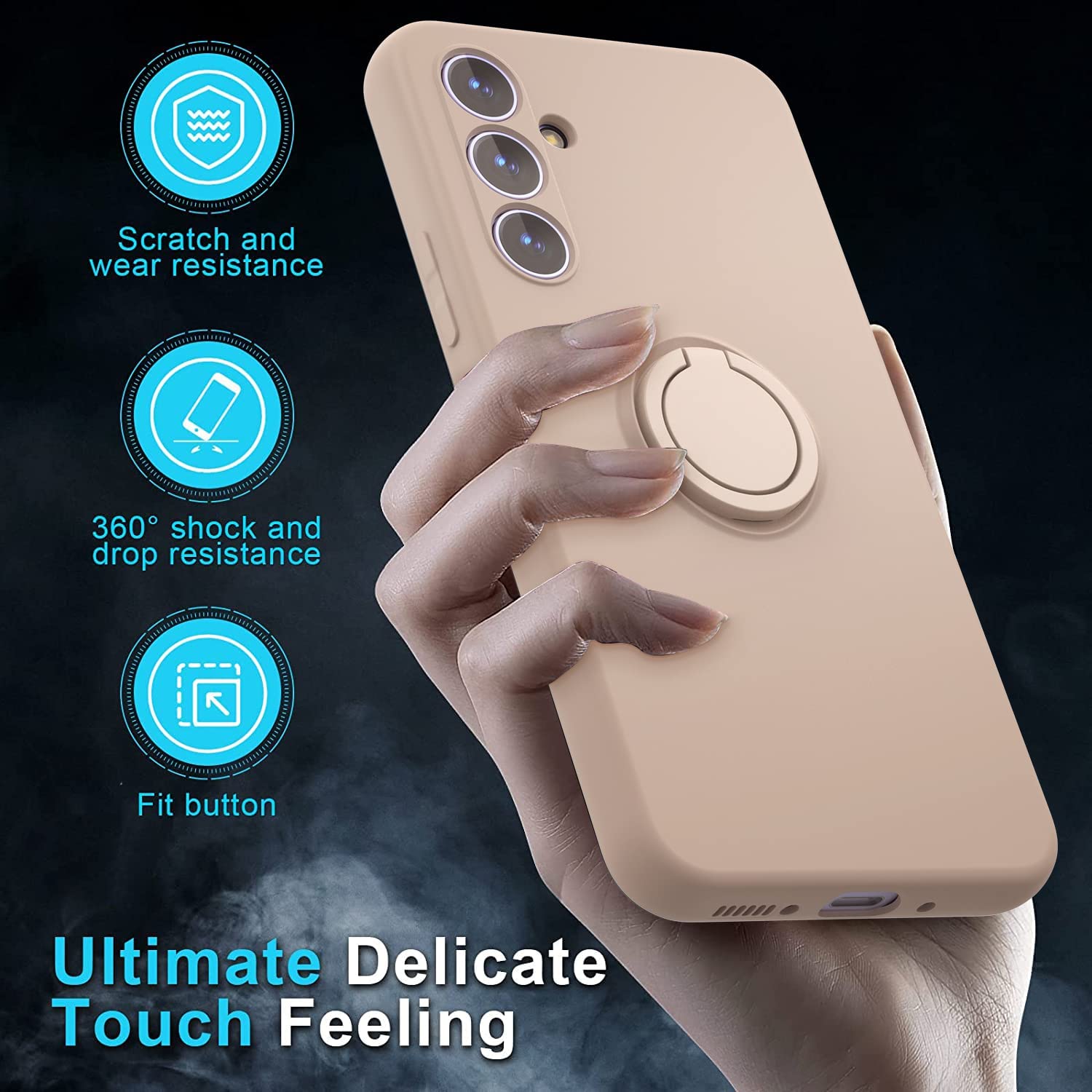 For Samsung Galaxy A35 5G Case Liquid Silicone Kickstand Cover with 2.5D Arc Edge Tempered Glass Film For Samsung Galaxy A35 5G Case Liquid Silicone Kickstand Cover with 2.5D Arc Edge Tempered Glass Film